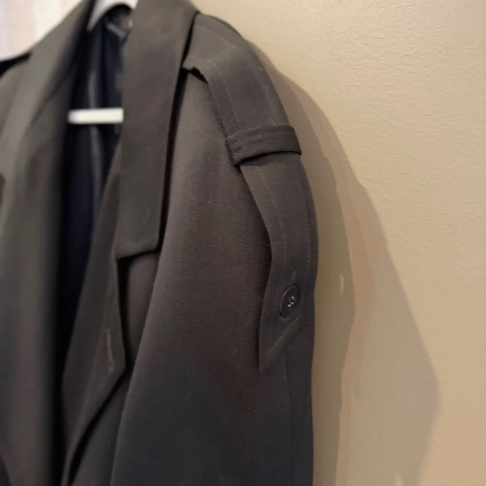 Vintage 90's Bachrach Men's Wool Double breasted Olive Green Dress Coat, Size 40
